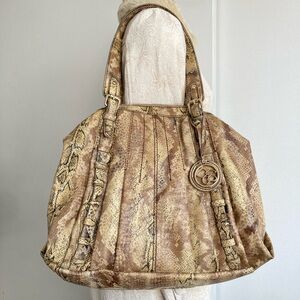 Elegant Tan Snake Print Women's Bag